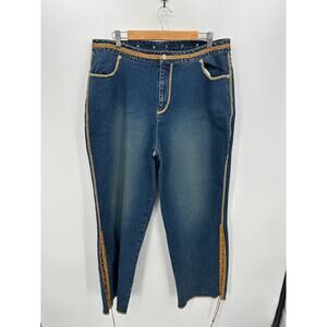 The Blues Y2K Denim Western Jeans Women Sz 20 Country Festival Coachelle Boho